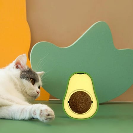 Hediyelik Avokado Dönen Kedi Nanesi Cat Oyun Topu Doğal Kedi Oyuncağı