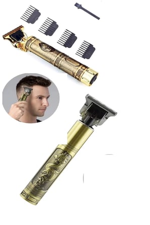 Hediyelik Gold Uçlu Vintage  Şarjlı Traş Makinesi Saç Sakal Ense Çizim Vucüt Kılı Tıraş Makinası