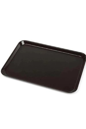 Hediyelik 10 Adet Siyah Midi Boy Plastik Servis Tepsisi  Kırılmaz Lokanta Büfe Fast Food Kullanım (44x32 Cm)