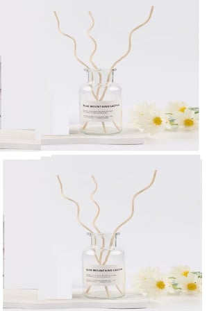 Hediyelik 3 Tek Adet 3 Model Aromaterapi Koku Dağıtıcı Rattan Şişe Ahşap Difüzör Çubuk (spiral-yaprak-dalgalı)