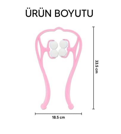 Hediyelik Boyun Bacak Ayak Bel Masaj Aleti Çok Fonksiyonlu Manuel 4 Tekerlekli - Pembe