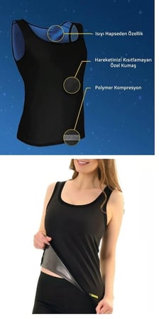 Hediyelik Termal Sauna Erkek Unisex Atlet ( Xxxl ) Neotex Terletme Atleti