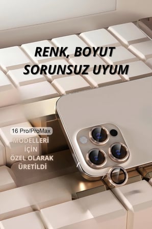 Hediyelik İphone 16 Pro Max Kamera Lens Koruyucu Naturel