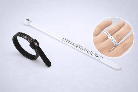 Hediyelik Yüzük Ölçüsü Alma Aleti Parmak Yüzük Ölçer Aparatı Ring Sizer Yüzük Ölçme Ölçü Seti - 2 adet