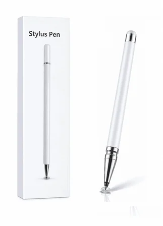 Hediyelik İphone 15 Uyumlu Dokunmatik Stylus Kalem Disk Uçlu Hassas Beyaz Tablet Telefon Çizim Kalemi