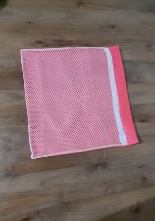 Hediyelik Pembe Fermuarlı - Hassas Çamaşır Terlik  Ayakkabı Yıkama Filesi Büyük Boy