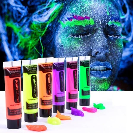Hediyelik Glow Sboya Fosforlu Krem Boya 12 Adet