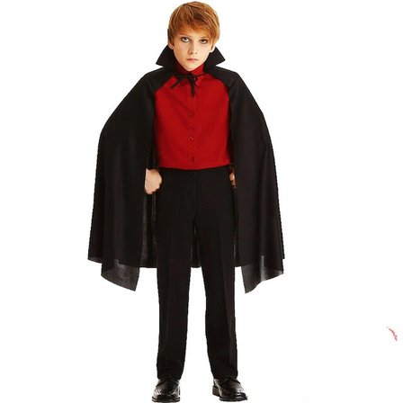 Hediyelik Siyah Yakalı Pelerin - Vampir Pelerin - Dracula Pelerin 90 Cm