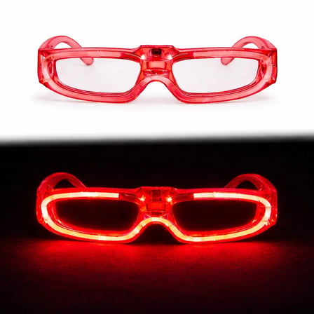 Hediyelik Kırmızı Led Işıklı Parti Gözlüğü 3 Modlu – Glow & Gece Eğlence Gözlüğü