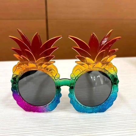 Hediyelik Tropikal Ananas Tasarımlı Renkli Hawaii Parti Gözlüğü