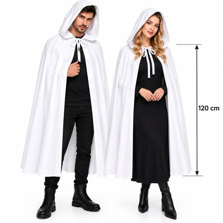 Hediyelik 120 Cm Beyaz Kapüşonlu Uzun Hayalet Pelerin