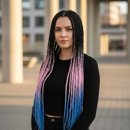 Afrika Örgüsü Ve Rasta İçin Sen Ombreli  / Siyah / Pembe / Mi