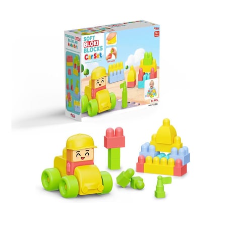 04128 YUMUŞAK BLOKİ BLOKLARI ARABA SET 24 PARÇA