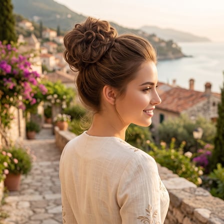 lı Lastikli Topuz Toka / Açık Kestane Kahve