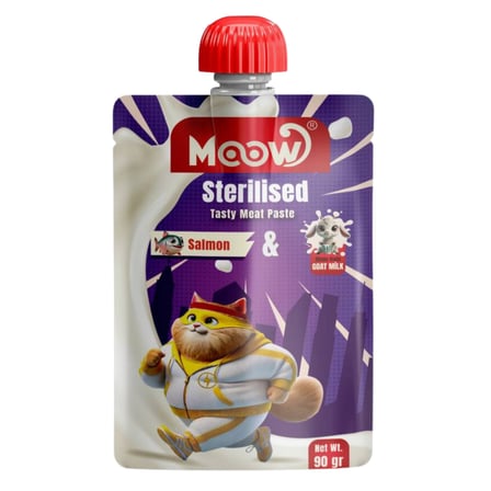 Moow Taze Somon ve Keçi Sütlü Kısırlaştırılmış Ezme Kedi Ödül sı 90gr