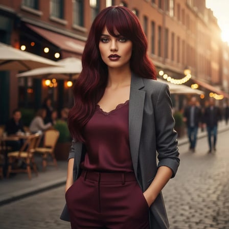 Daalı Perçemli Fiber Sen Orta Boy Peruk / Kızıl Kahve