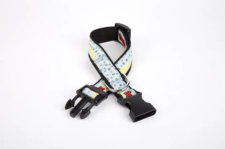 Pati Desenli Dokuma Köpek Boyun Tasması 3 cm x 36-60 cm Siyah