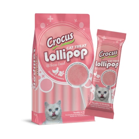 Crus Tuklu Ve Kızılcıklı Kedi Lolipop 10 lu paket ( 10x1,4 gr )