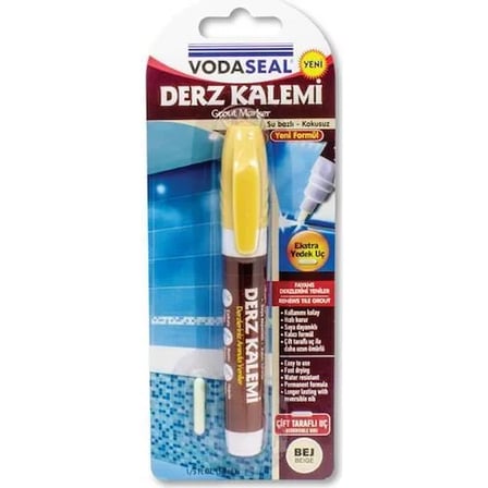 Çift Uçlu Su Bazlı Kokusuz Kalıcı Derz Kalemi Bej