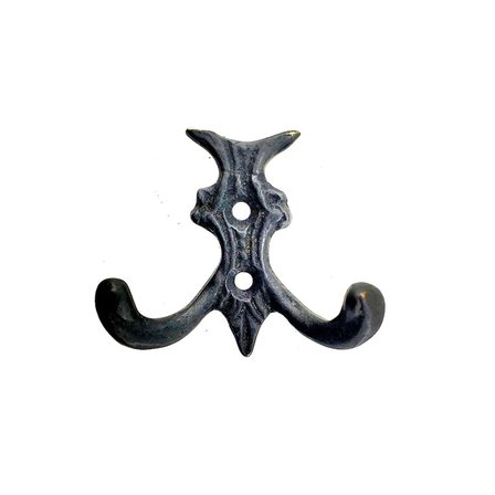 Antika Tarz Dekoratif Pirinç K Çiftli Askı - 50x55mm, Oksit