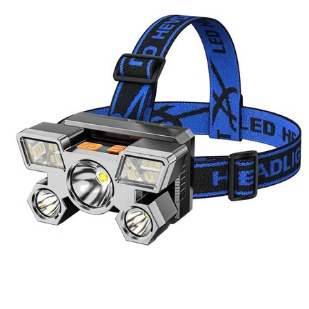 212 Model Şarjlı 5 Led 4 Modlu Cob Led cı Balıkçı Kamp Süper Kafa Lambası
