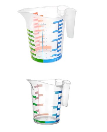 Ölçü Kabı Dereceli Renkli 1000 ML + 500 ML Set