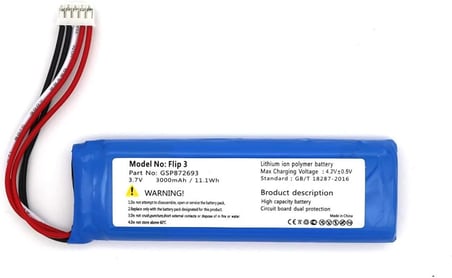 Sertec  Flip 3 uyumlu 3.7v 3000 mah Soketli Batarya