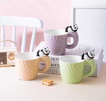 Panda Motifli Seramik Kupa Bardak