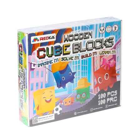 5642 Wooden Cubes Blks -Redka