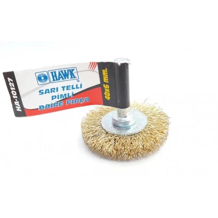 HA10127 Pimli Sarı Tel Daire Fırça 40x6 mm