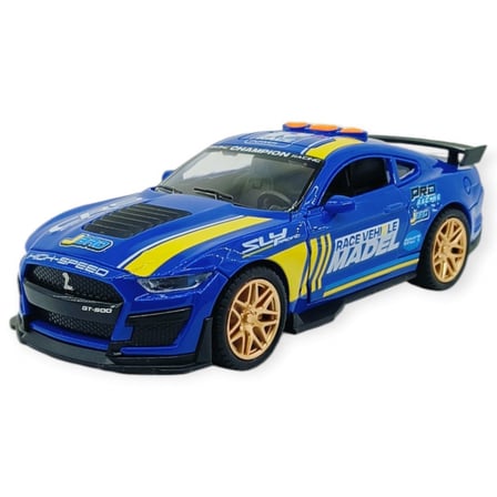 Spor Araba GT-500 Sürtmeli Işıklı Sesli Lacivert Plastik 18cm - 1 ADET