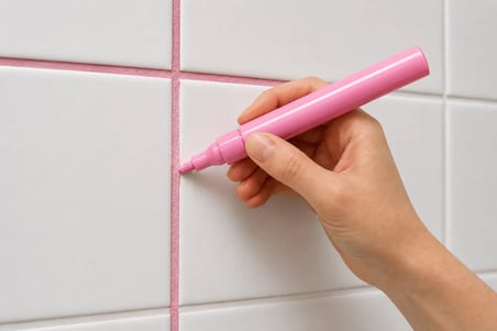 Derz Kalemi Fayans Arası Yenileme Suya Dalı Derz Boyama Kalemi - Pembe
