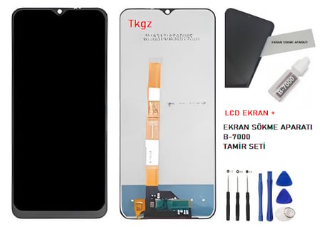 Tkgz Vivo Y11S Uyumlu Lcd Ekran Dokunmatik SERVİCE PACK LCD Ekran + B-7000 + TAMİR SETİ
