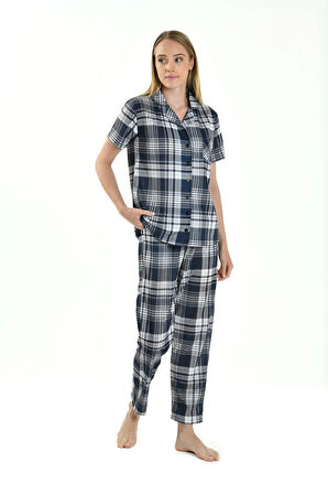 Yeni Inci Kare Desenli Kadın Pijama Takımı