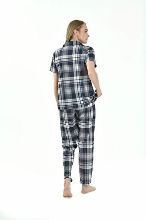 Yeni Inci Kare Desenli Kadın Pijama Takımı