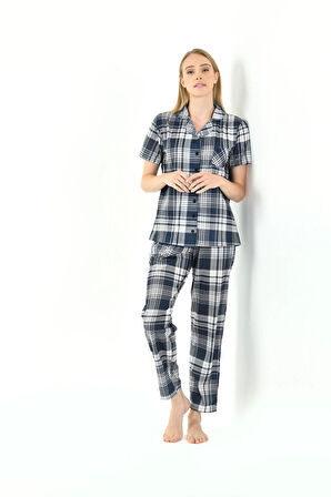 Yeni Inci Kare Desenli Kadın Pijama Takımı