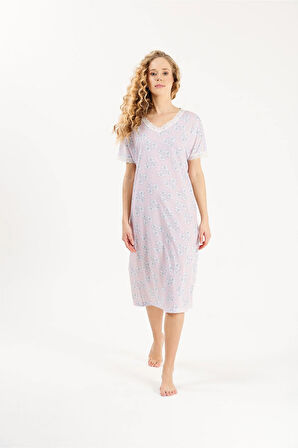 Dantel Detaylı Viskon Kadın Gecelik