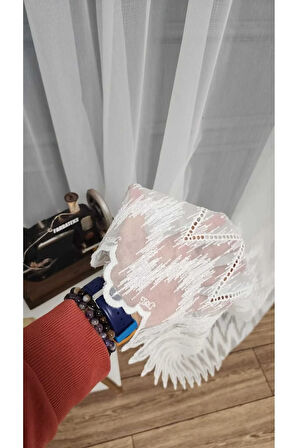 Farbateks Dikim Etek Geniş Ritim Model Desenli 2 Kat Pileli Kırışmaz Ütü Istemez Keten Tül Perde