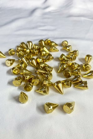 Gold Rengi 10x15 mm Çivi Model Dikme Taş Boncuk (25 Adet)