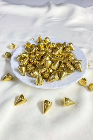 Gold Rengi 10x15 mm Çivi Model Dikme Taş Boncuk (25 Adet)