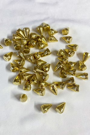 Gold Rengi 10x15 mm Çivi Model Dikme Taş Boncuk (25 Adet)