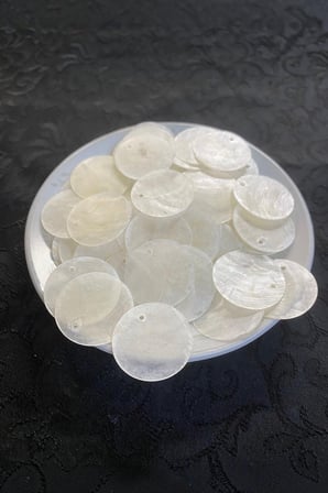 30 mm Yandan Delikli Doğaltaş Çanta Pulu (20 Adet 21 Gram)
