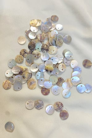 10 mm Yandan Delikli Düğme Doğal Taş (20 Adet)