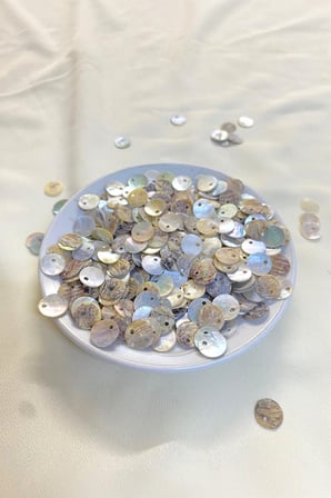 10 mm Yandan Delikli Düğme Doğal Taş (20 Adet)
