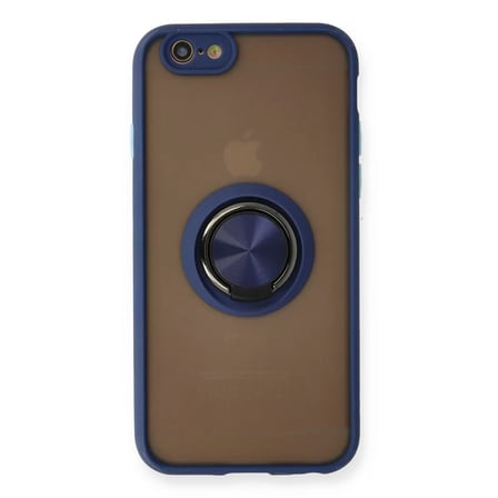 İphone 6 Kılıf Montreal Yüzüklü Silikon Kapak - Lacivert
