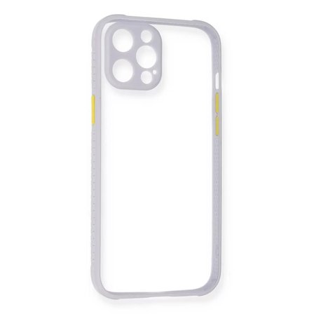 İphone 12 Pro Max Kılıf Miami Şeffaf Silikon - Lila