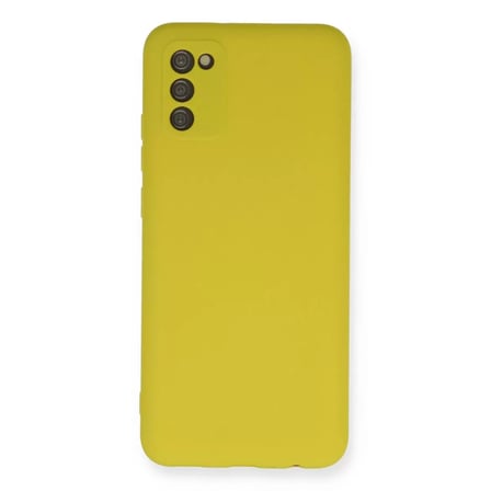 Samsung Galaxy A02s Kılıf Nano İçi Kadife Silikon - Sarı