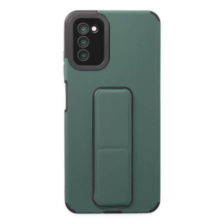 Samsung Galaxy A03s Kılıf Mega Standlı Silikon - Yeşil