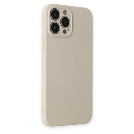 İphone 13 Pro Kılıf Nano İçi Kadife Silikon - Bej