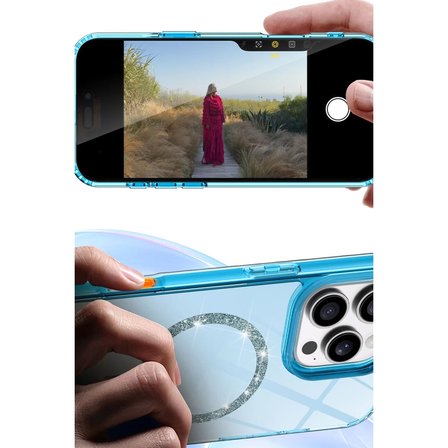 İphone 16 Plus Live Diamond Magsafe Kapak - Şeffaf